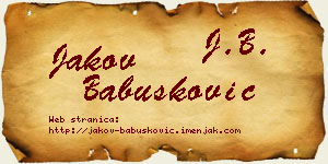 Jakov Babušković vizit kartica